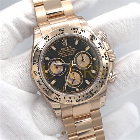 rolex daytona gold schwarz|Rolex daytona everose gold price.